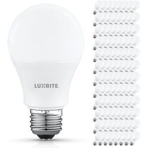 LUXRITE A19 LED Light Bulb 60 Watt Equivalent, Non-Dimmable, 96 Bulbs